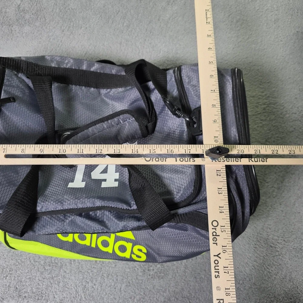 Adidas Unisex Medium Duffel Bag Grey Neon‎ Yellow STLCC 14 Honeycomb Ripstop